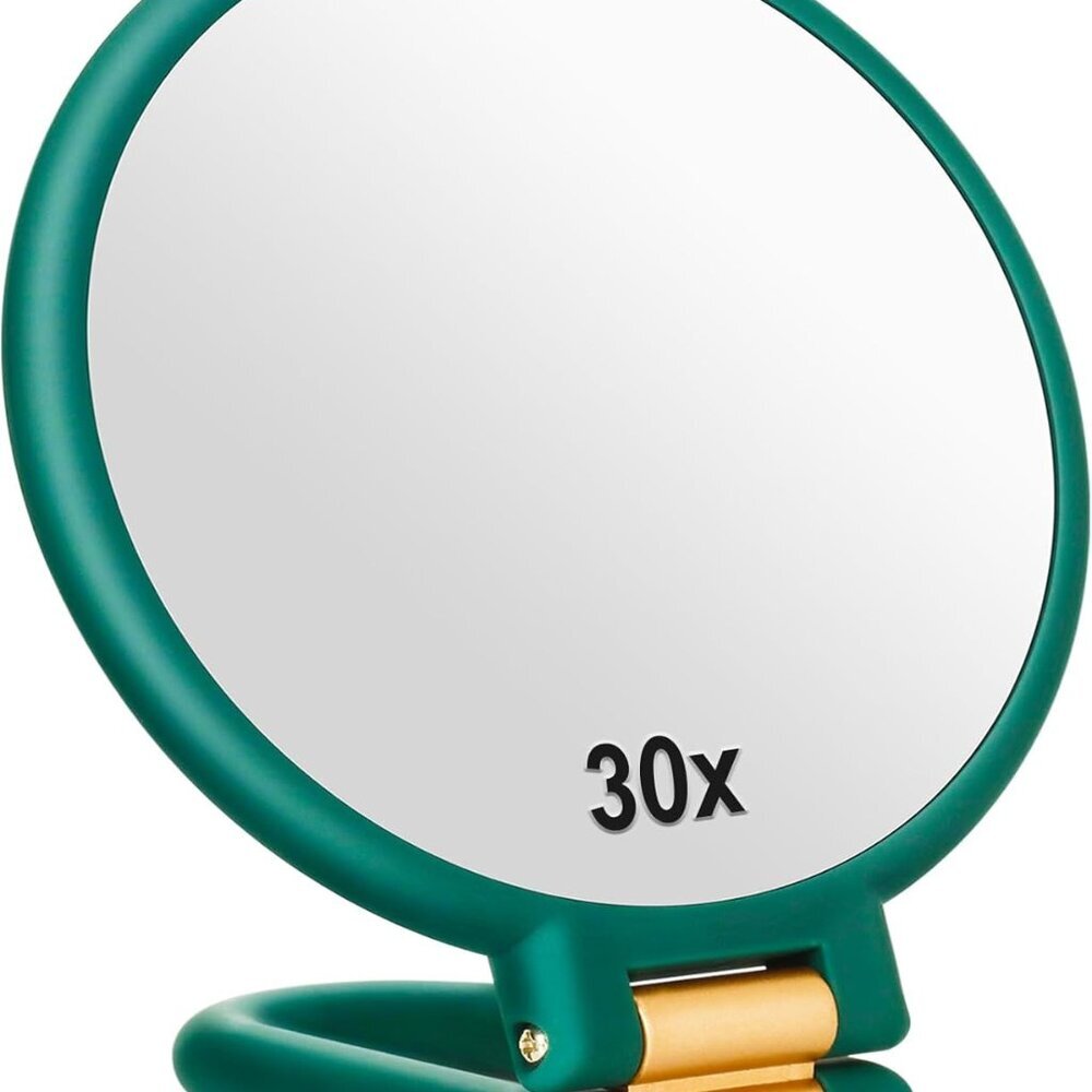 30x Magnifying Mirror, Travel Hand Mirrors with Handle - Double Side Handheld Mi